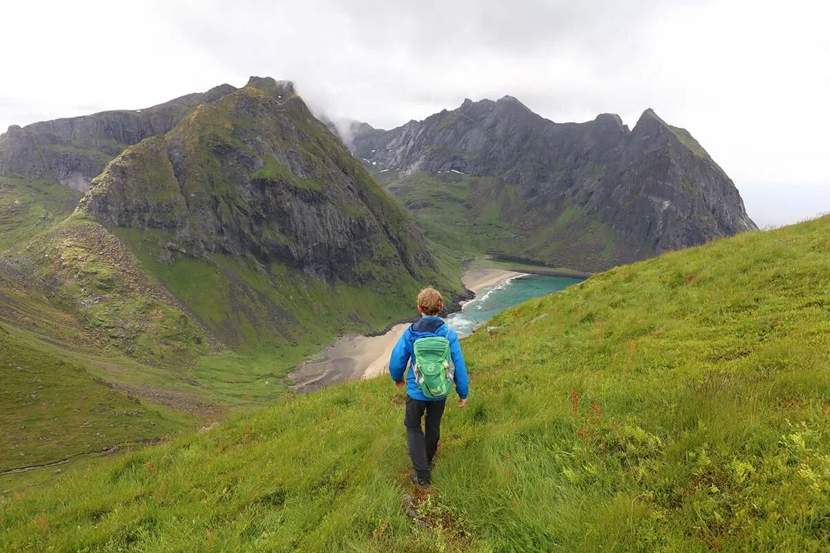 Northern Norway travel - hiking in Lofoten islands