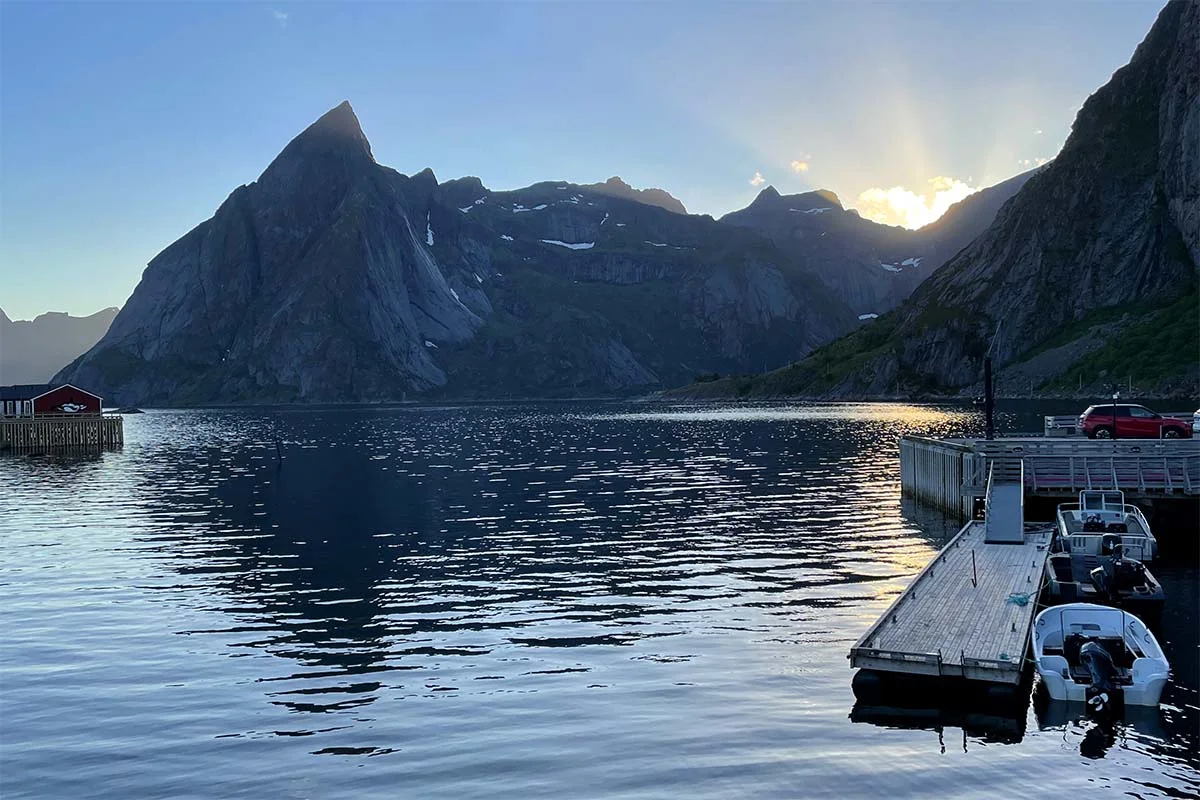 Reinefjorden sunset in Lofoten, Norway