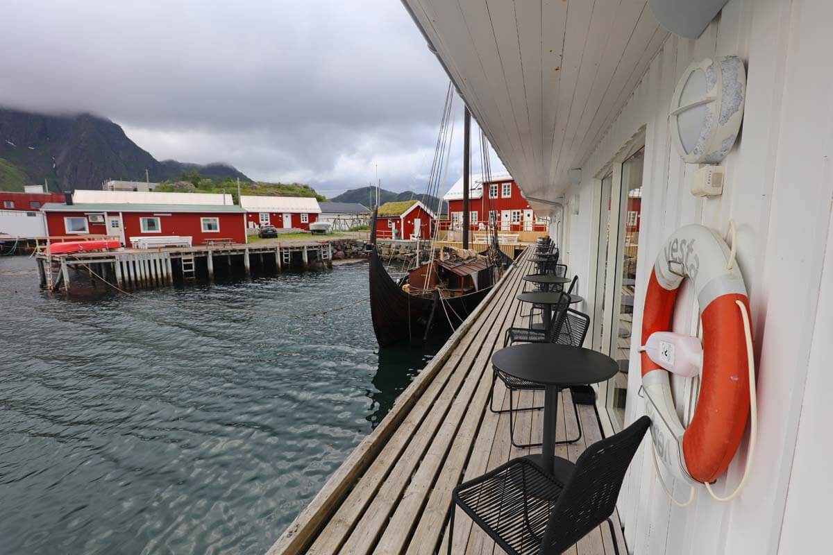 Solsiden Brygge restaurant in Ballstad, Norway