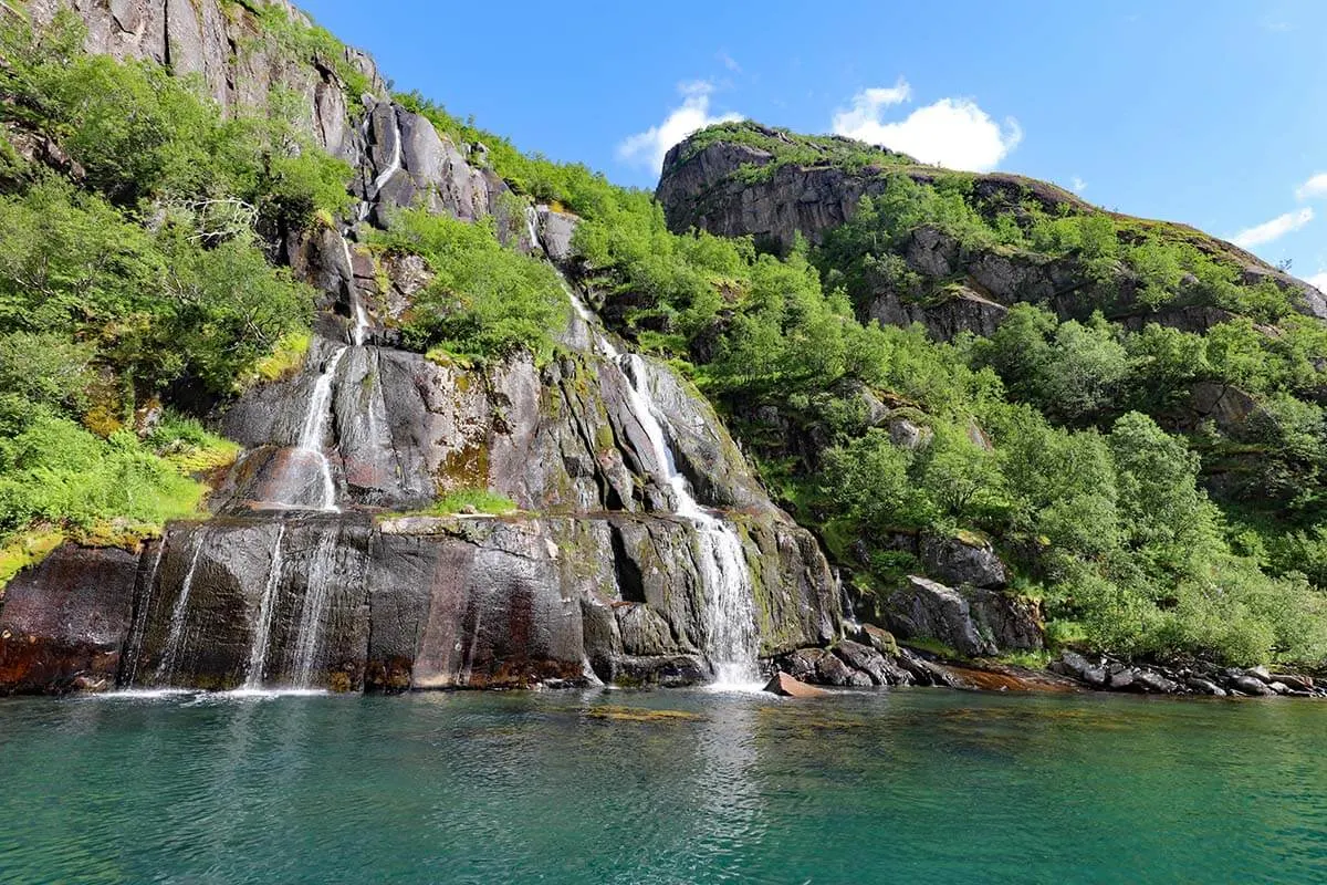 Waterfall in Trollfjord, Norway