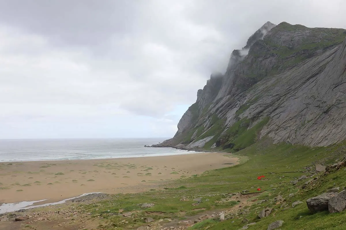 Camping on Bunes Beach in Lofoten