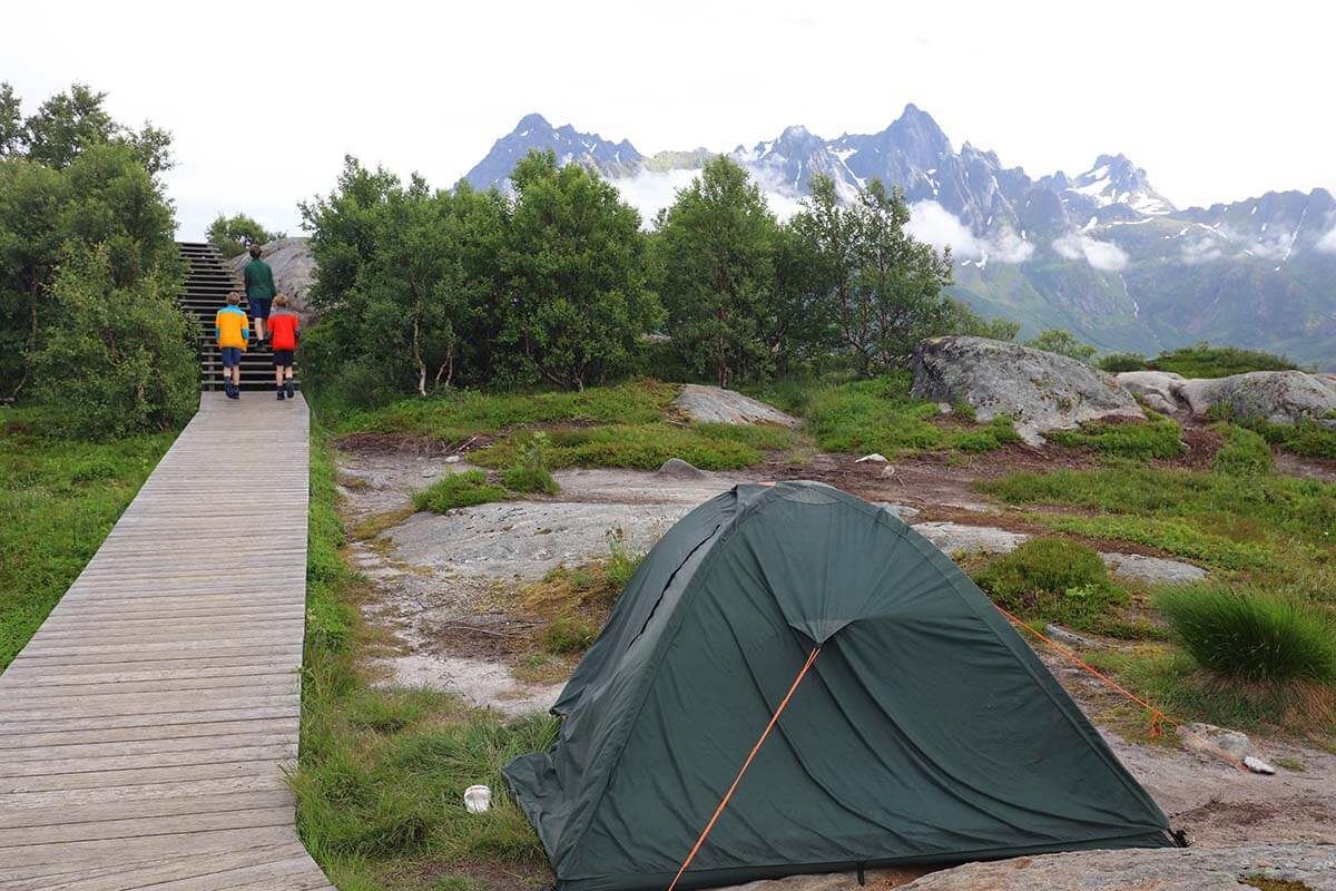 Camping tent in Lofoten