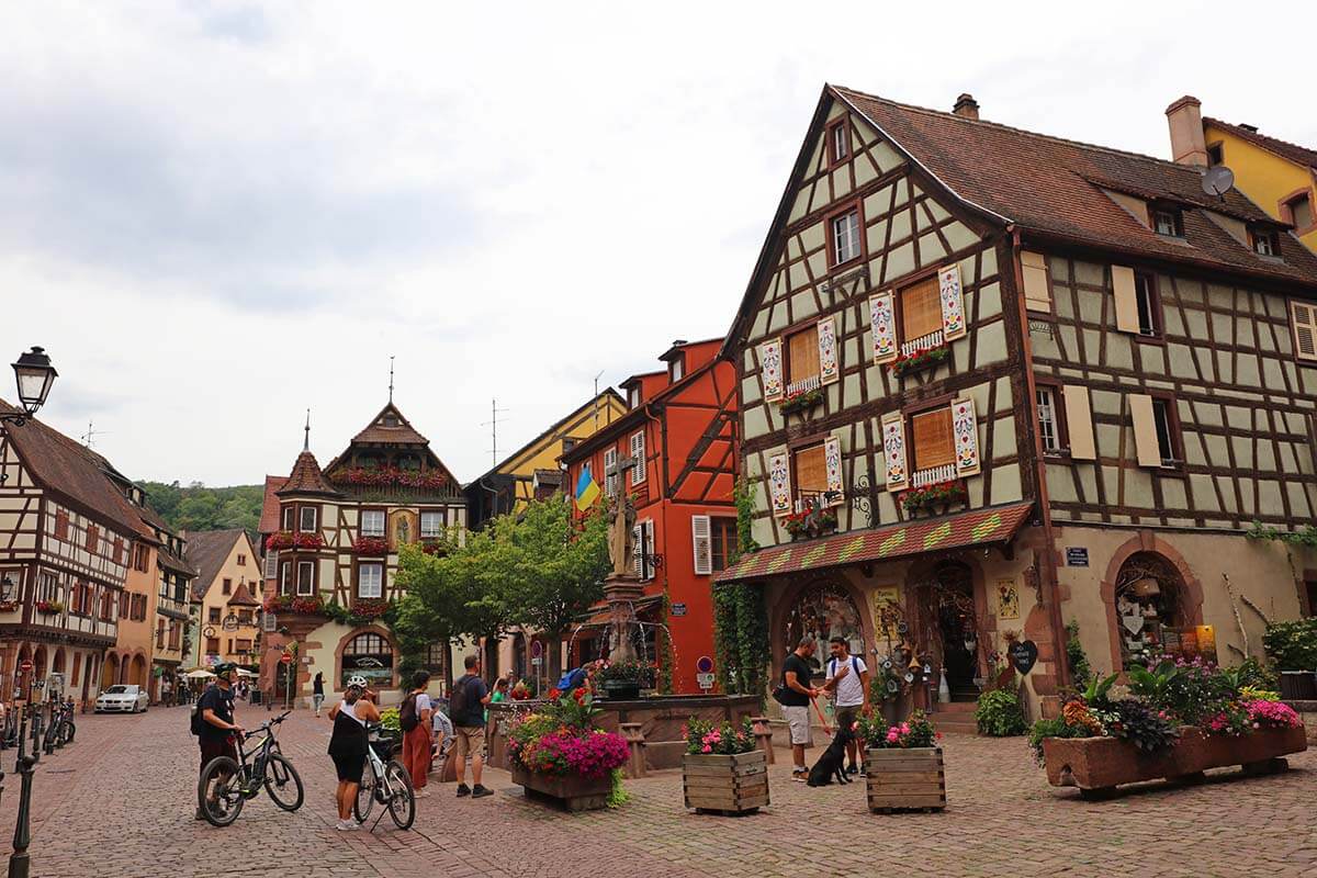 Old town center of Kaysersberg in Alsace