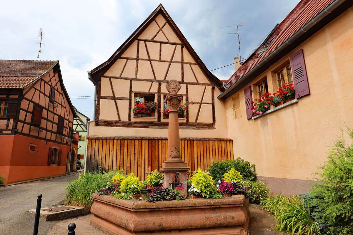 Picturesque Niedermorschwihr village in Alsace France