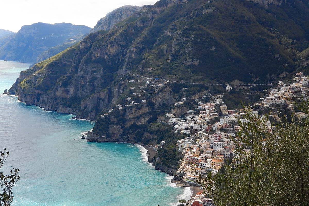Positano town as seen from above