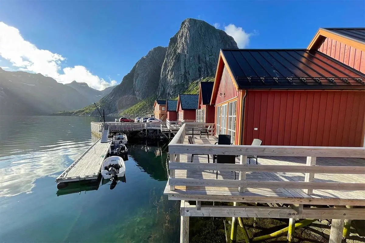 Reinefjorden Sjohus cabins in Lofoten Norway