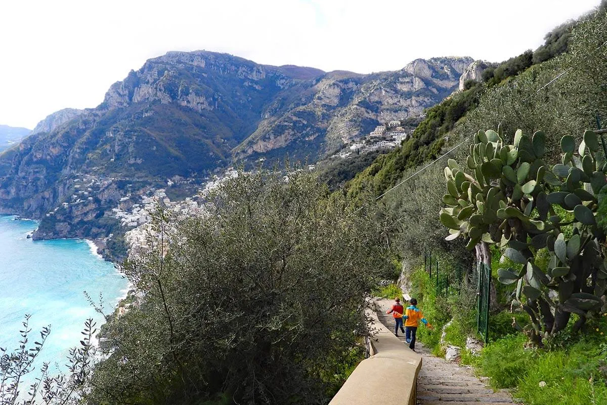 Stairs from Nocelle to Positano, Amalfi Coast, Italy