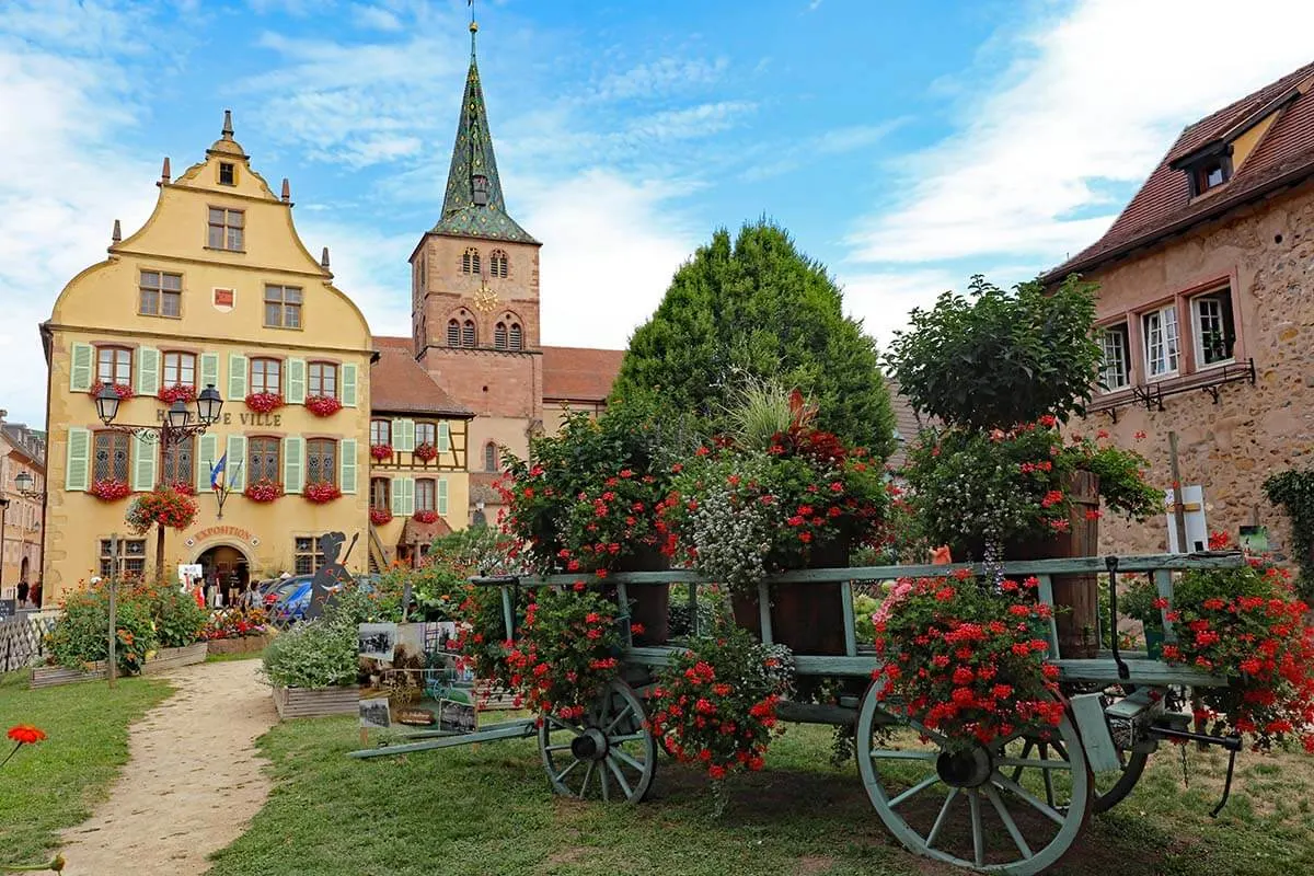 Turckheim - one of the prettiest towns on Alsace wine route in France