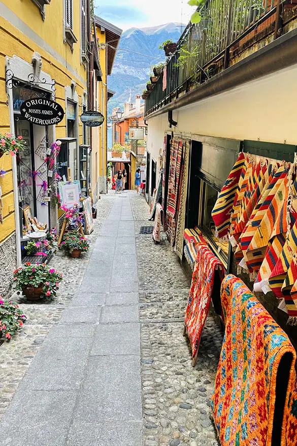 Colorful street in Bellagio, Italy