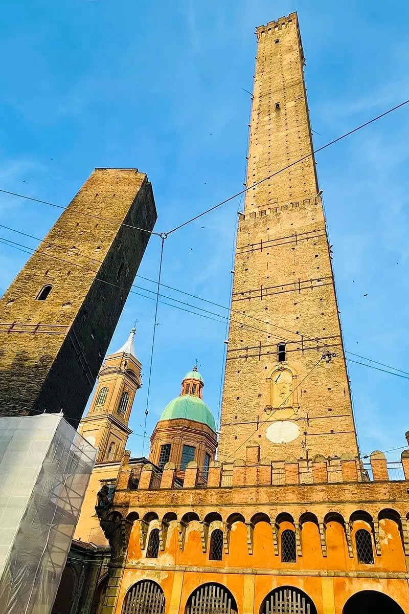 Garisenda and Asinelli Towers in Bologna