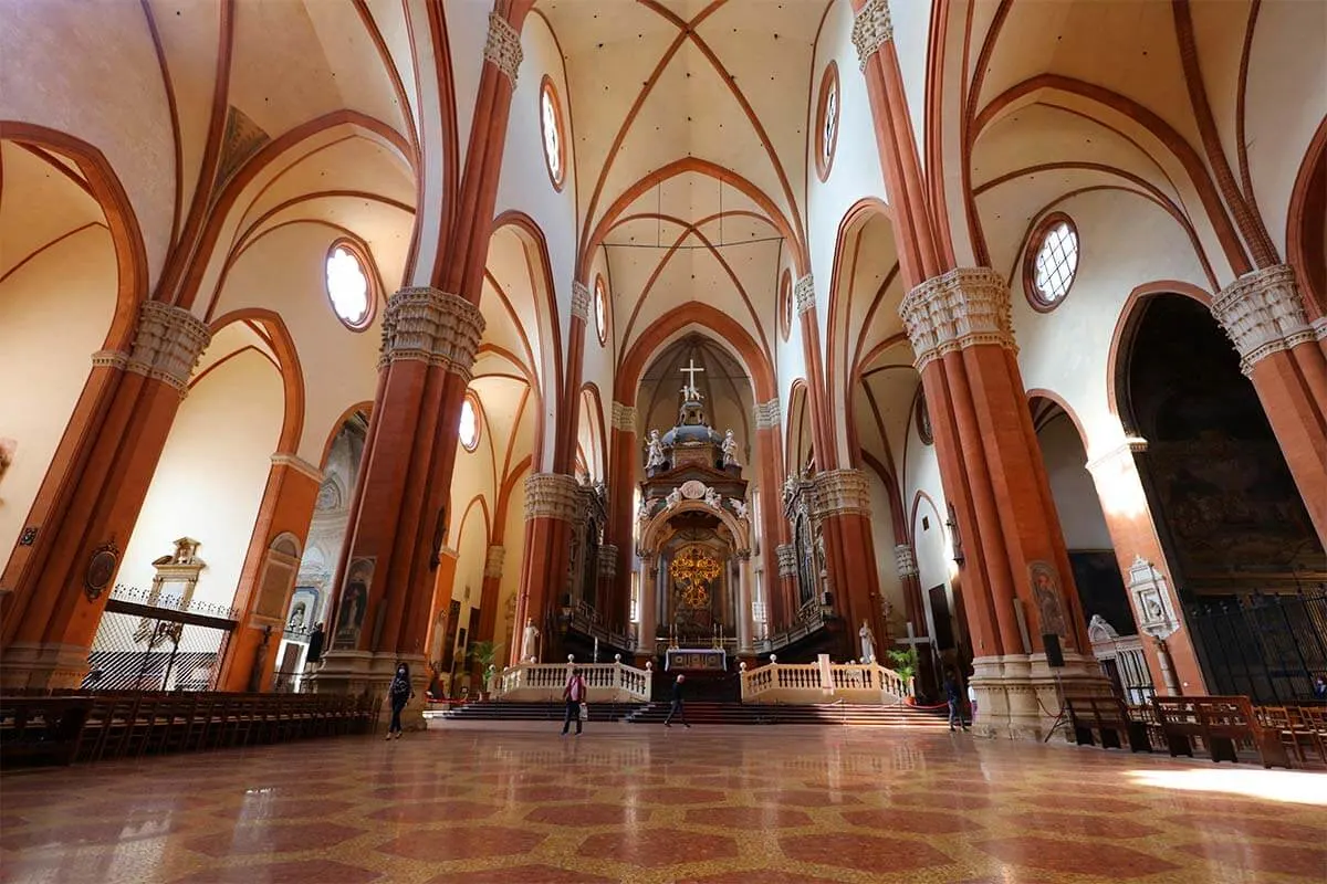 Interior of Basilica di San Petronio in Bologna