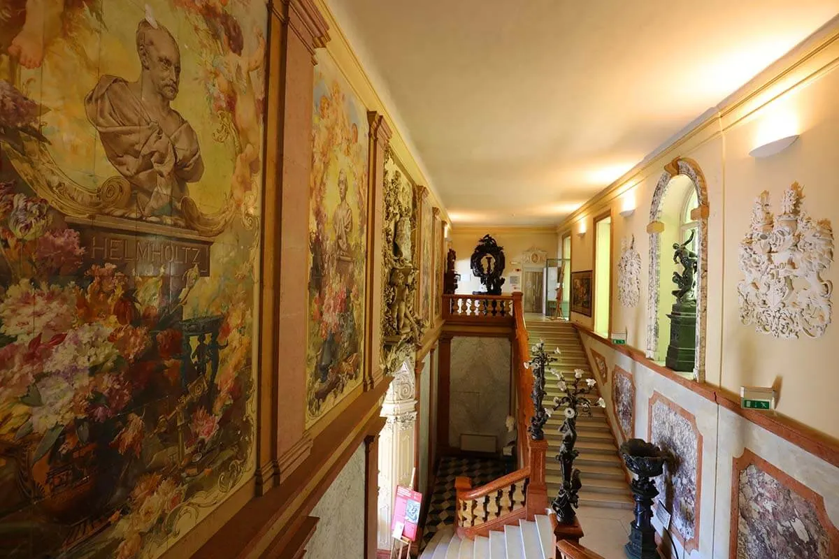 Entry hall inside Villa Monastero in Varenna, Lake Como, Italy