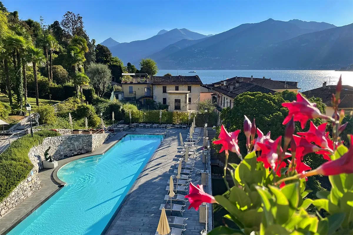 Lake Como luxury hotel pool and lake view - Grand Hotel Cadenabbia