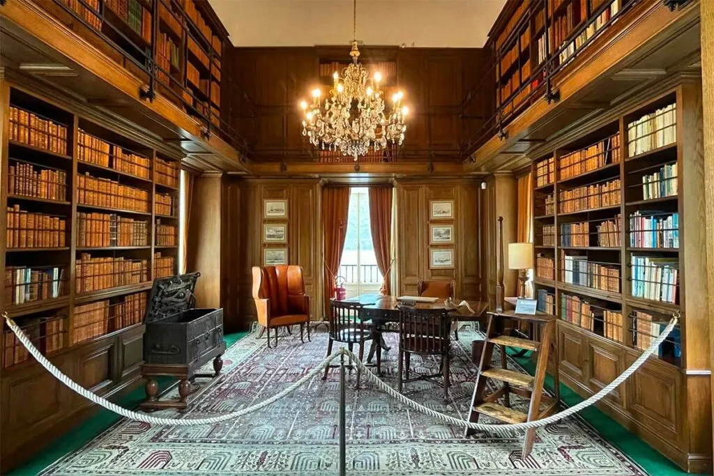 Library inside Villa del Balbianello, Lake Como, Italy