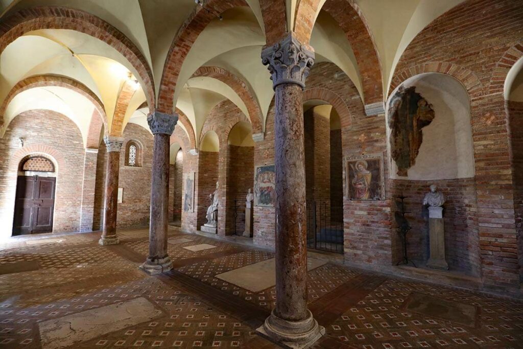 Stunning interior of Santo Stefano 7 Churches Complex in Bologna