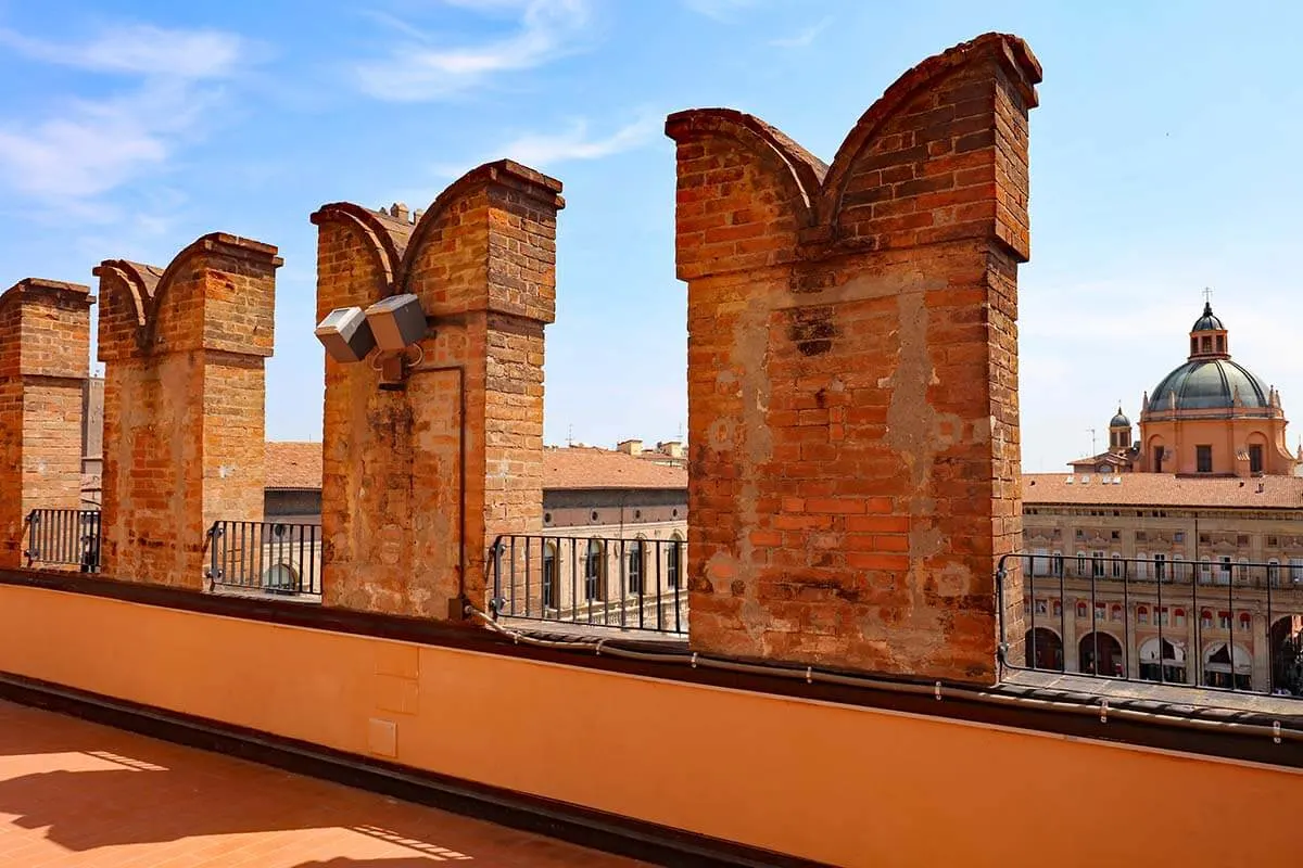 Terrace of the Clock Tower in Bologna