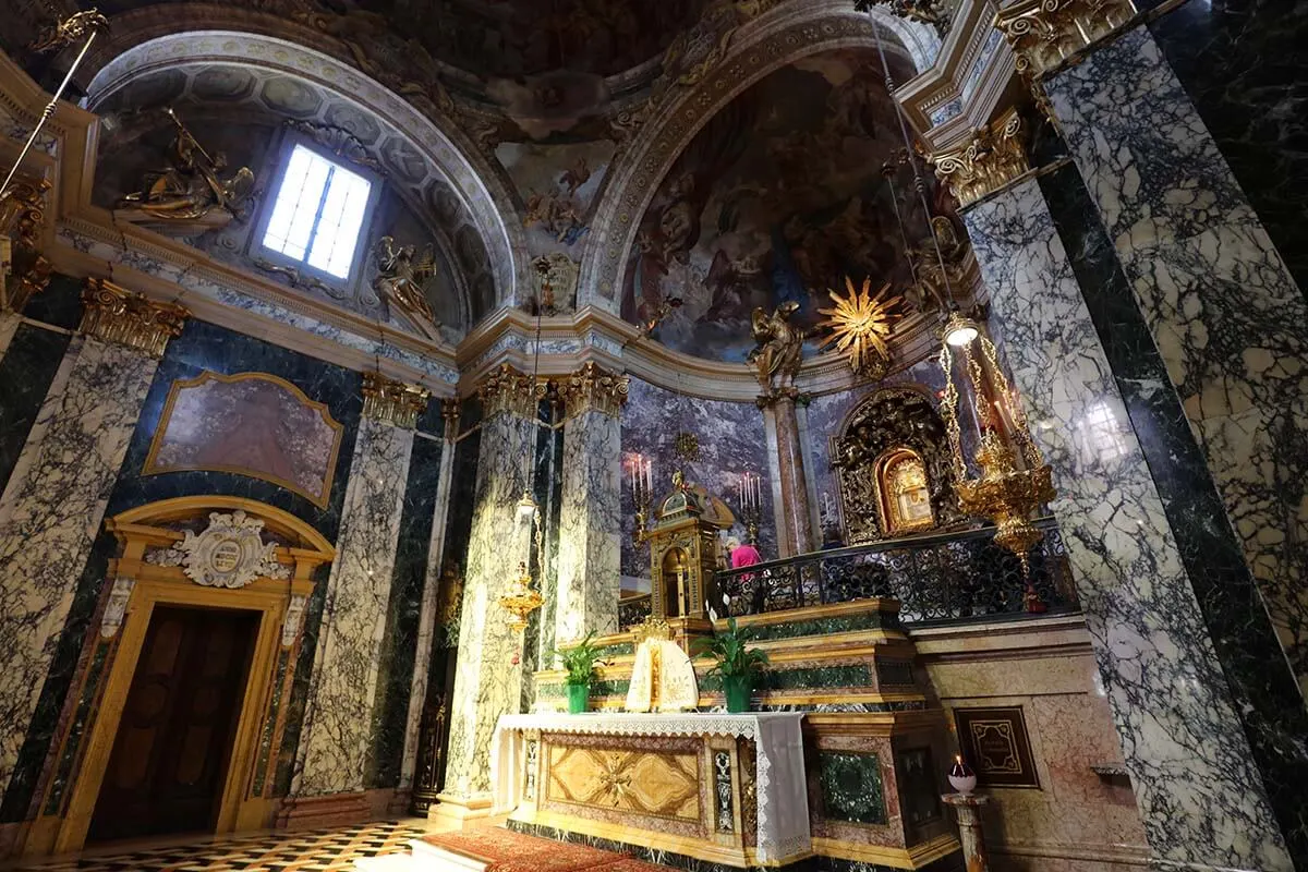 The altar of Basilica of the Sanctuary of Madonna di San Luca in Bologna