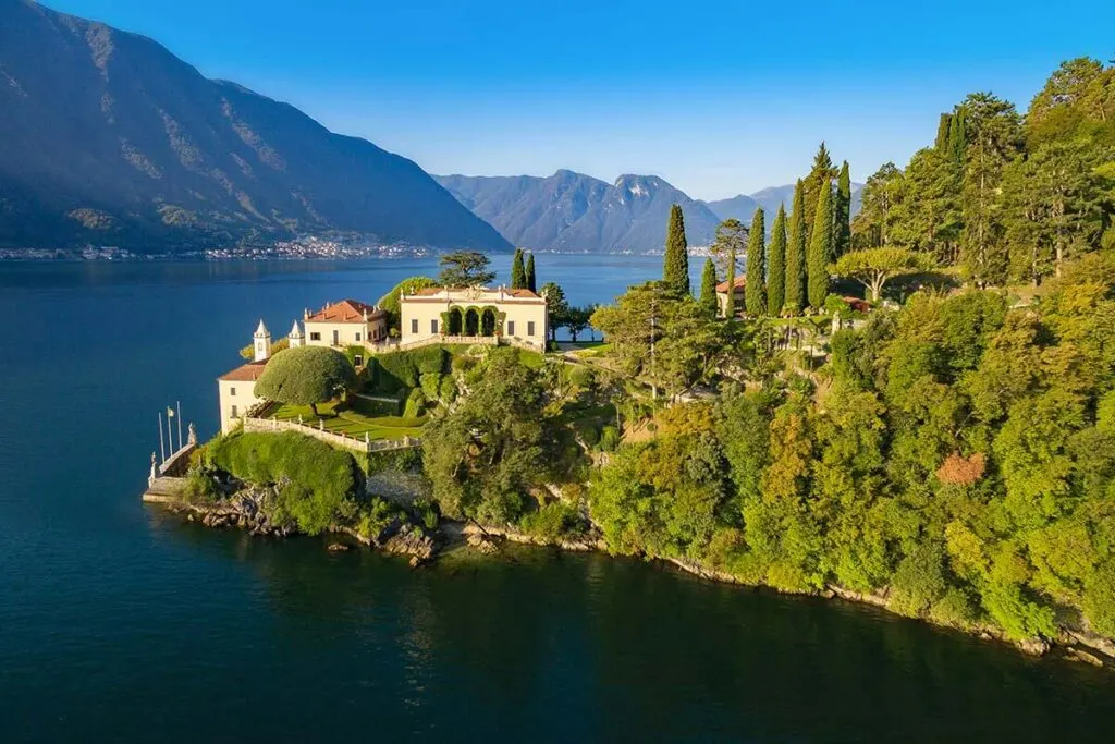 Villa Balbianello in Lenno town on Lake Como in Italy