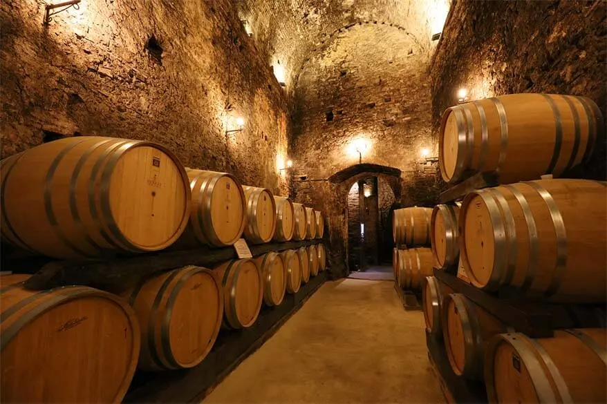 Wine cellar in Montepulciano town in Tuscany