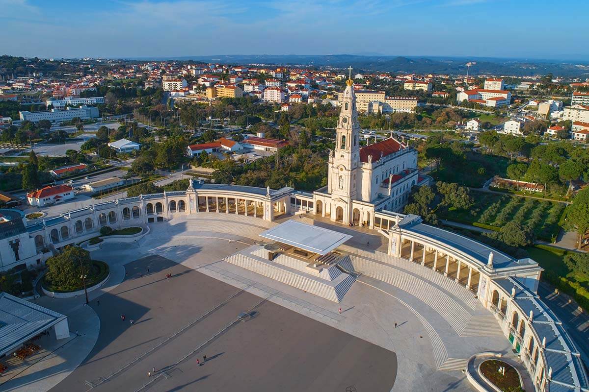 Aerial view of the Sanctuary of Fatima in Portugal