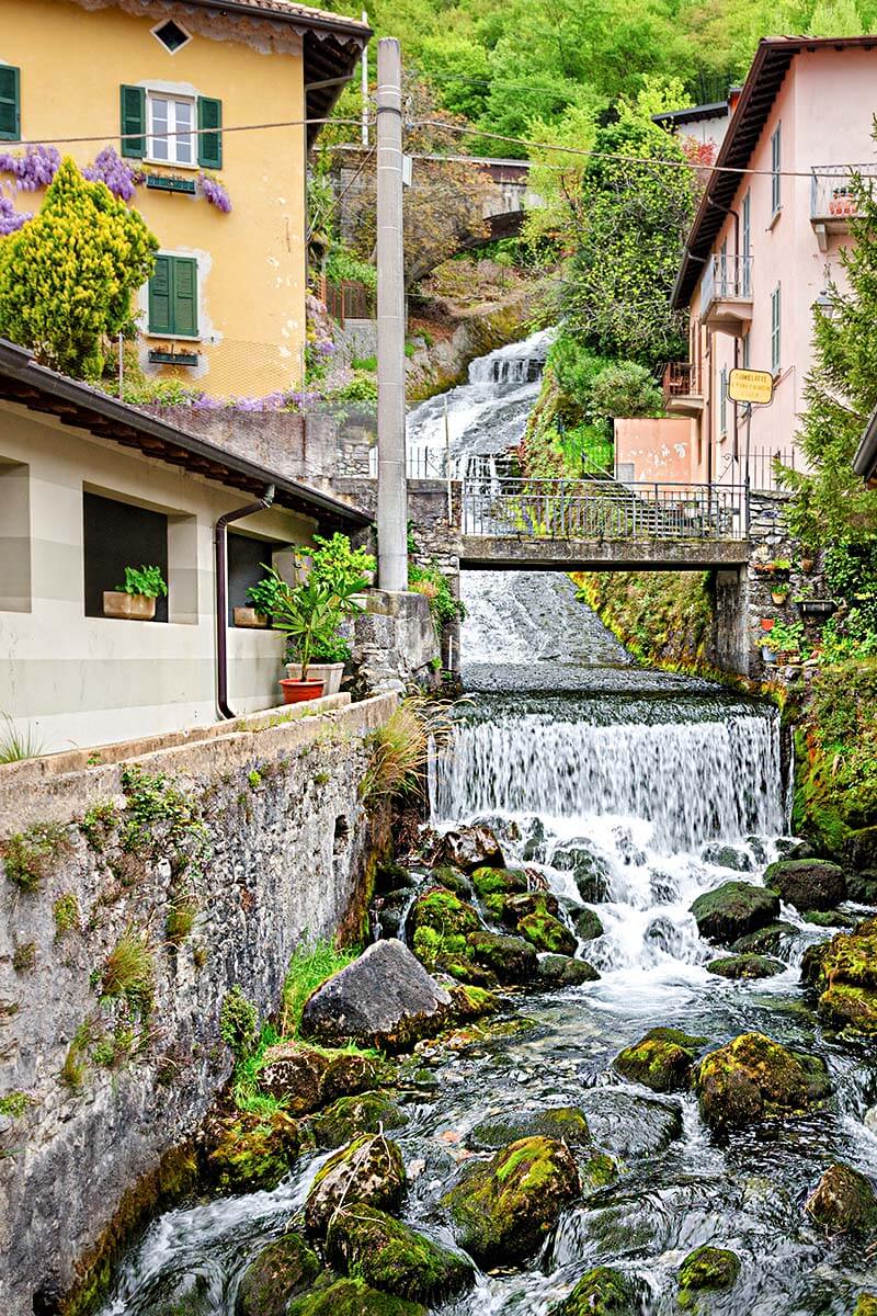 Fiumelatte river and waterfall near Varenna, Lake Como