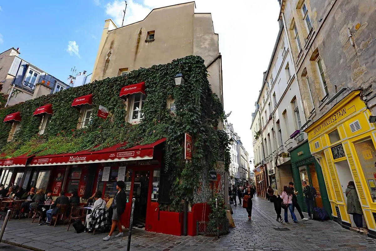 Jewish area in Le Marais neighborhood in Paris