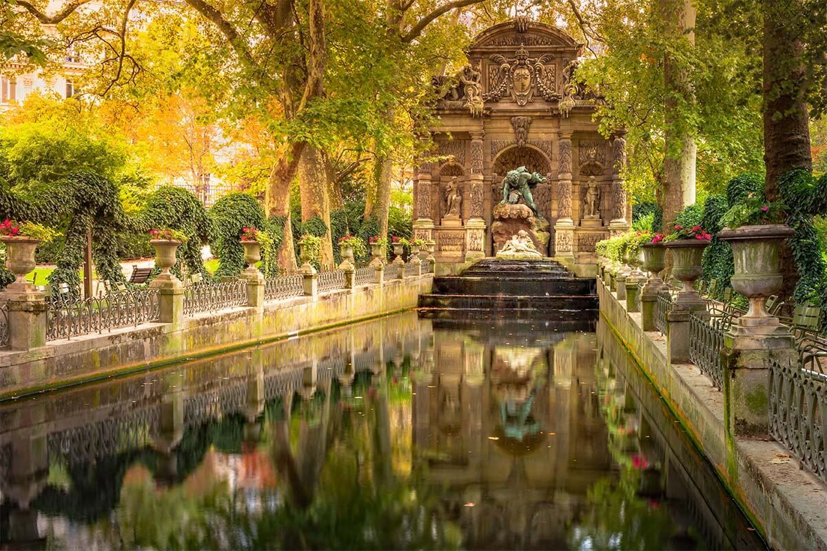 Medici Fountain in Luxembourg Gardens in Paris