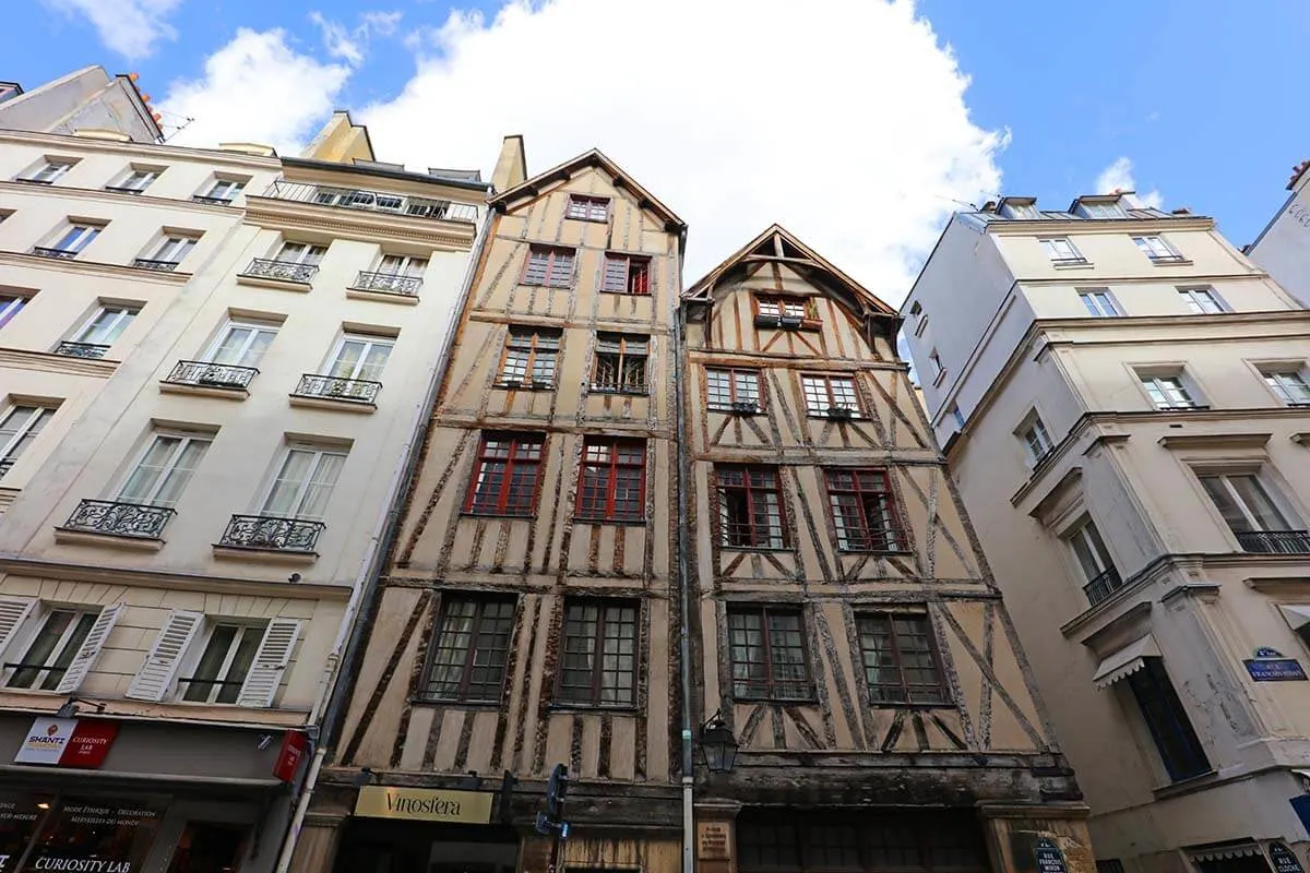 Medieval buildings of Le Marais neighborhood in Paris
