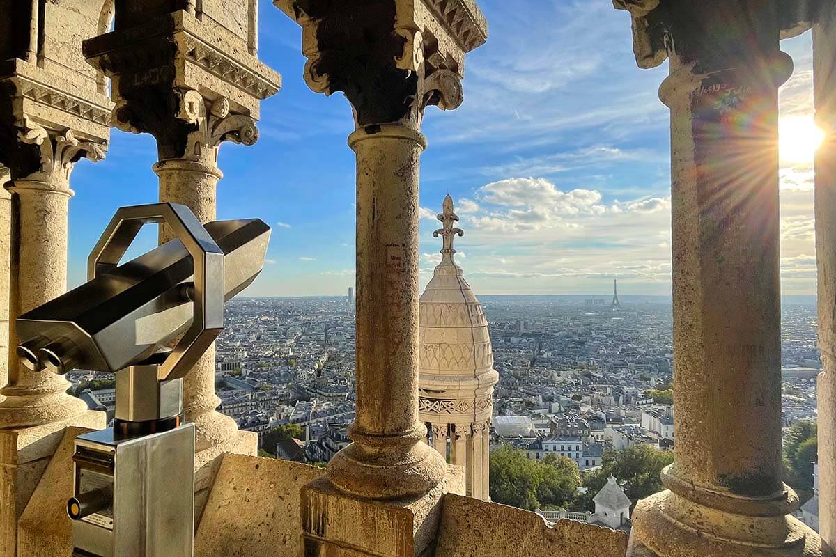 Panoramic view of Paris from the dome of Sacre Coeur Basilica