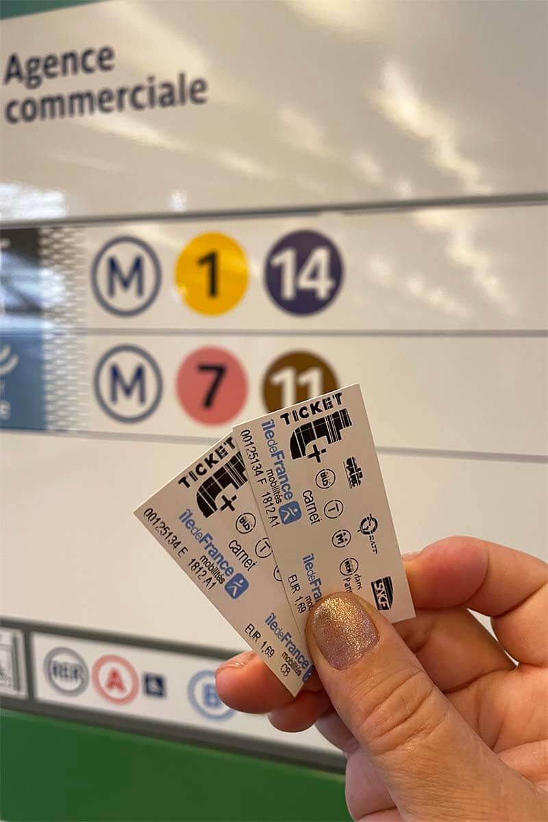 Paris metro tickets