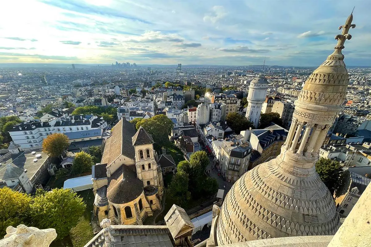 Paris skyline view from the dome of Sacre Coeur Basilica