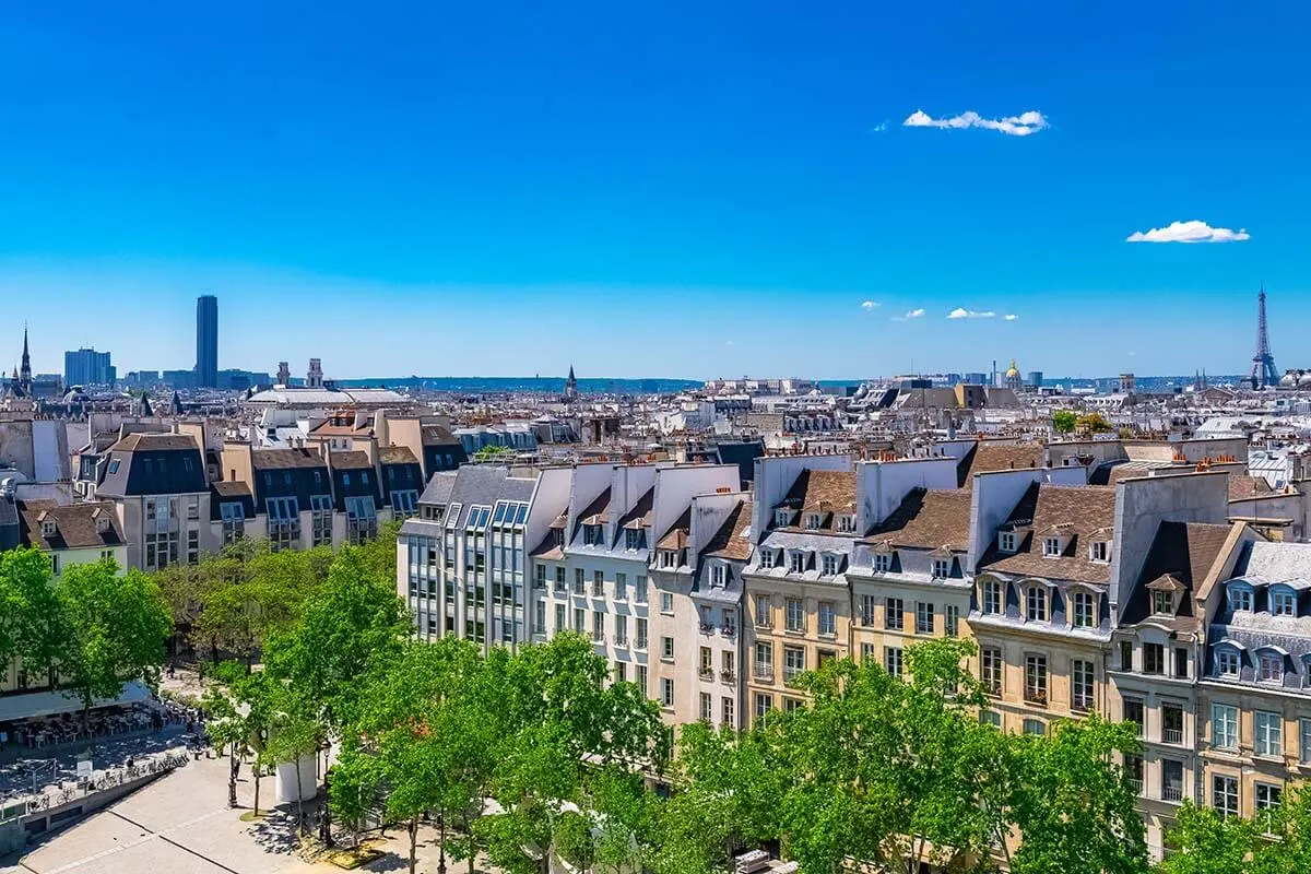 Vista de París desde la azotea del Centro Pompidou