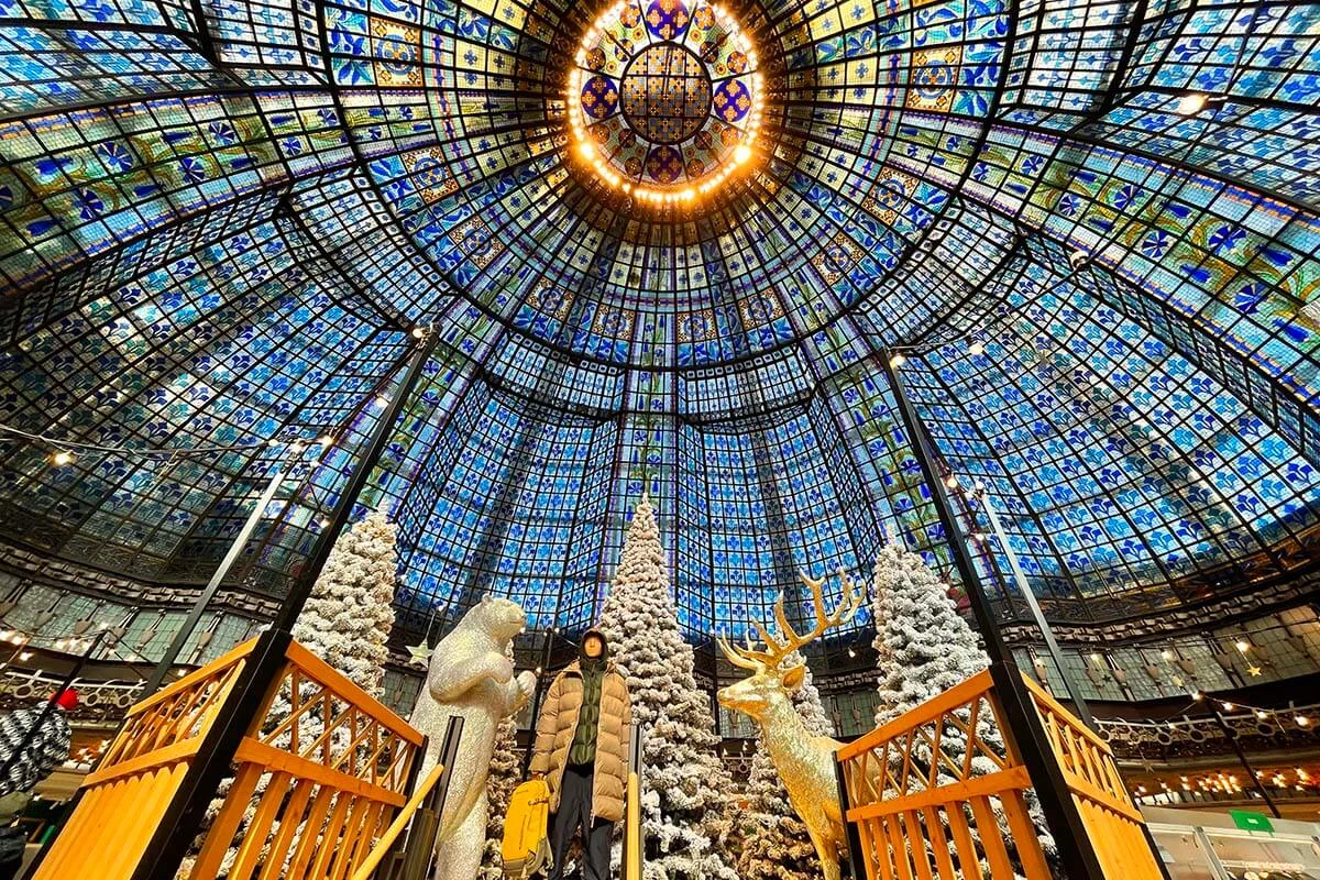 Stained-glass ceiling of Printemps Haussmann department store in Paris