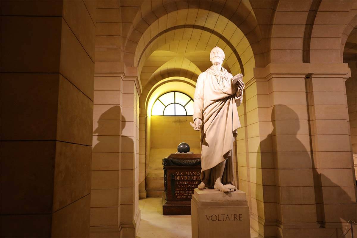 Tomb of Voltaire in the crypts of Paris Pantheon