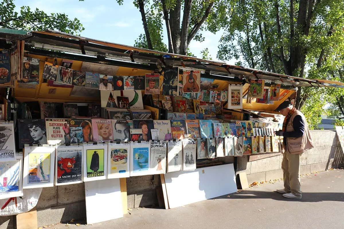 Typical book and posters kiosk on Paris riverside
