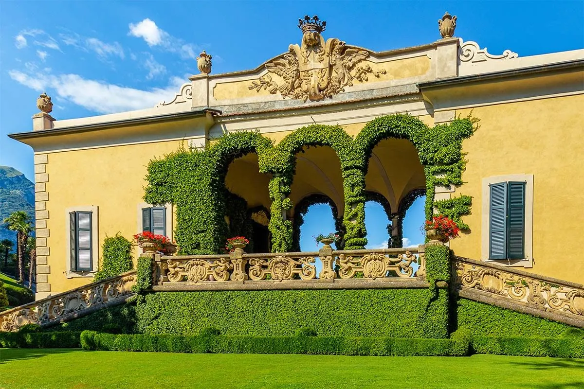 Beautiful loggia of Villa Balbianello in Lake Como