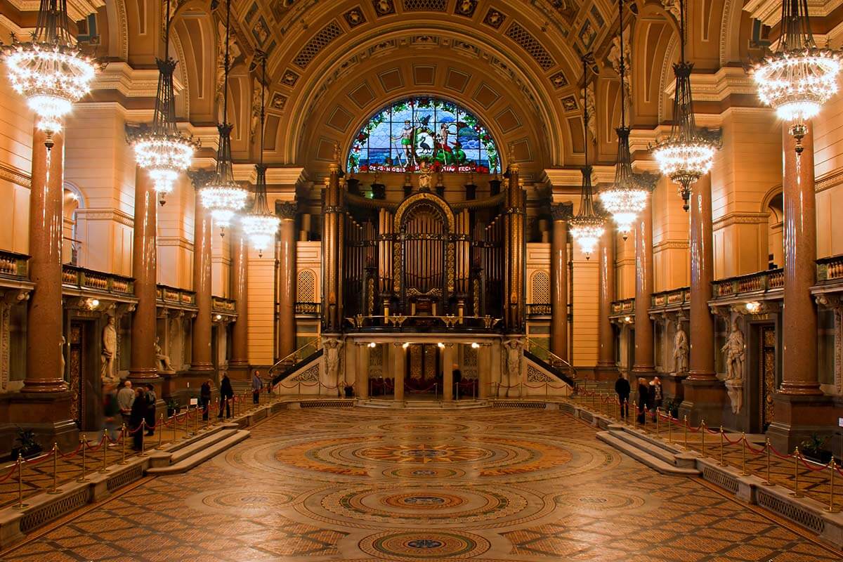 Great Hall inside St George’s Hall in Liverpool UK