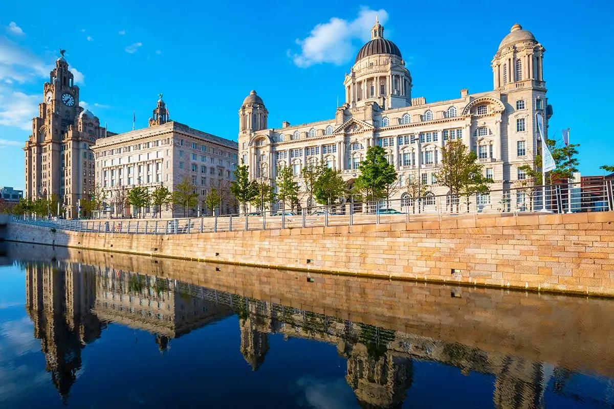 Liverpool Three Graces buildings at Pier Head