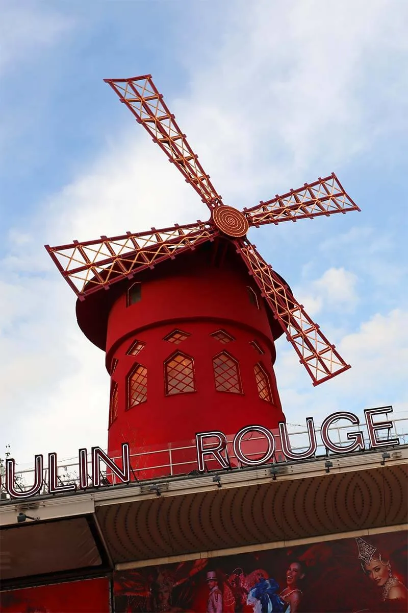 Moulin Rouge - one of the most popular attractions in Montmartre, Paris
