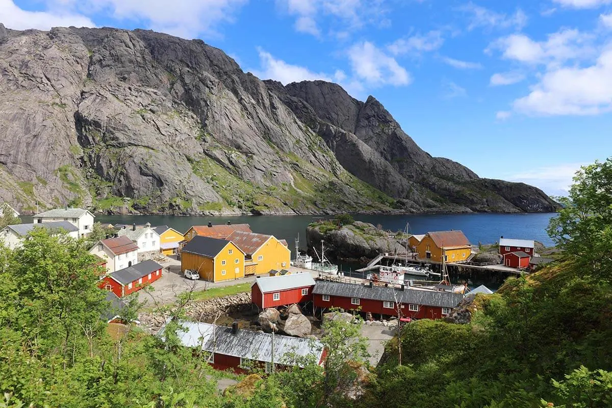 Ciudad de Nusfjord en Lofoten, Noruega