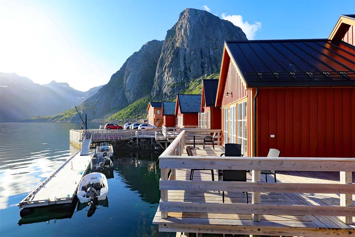 Reinefjorden Sjohus cabins with amazing views in Lofoten, Norway