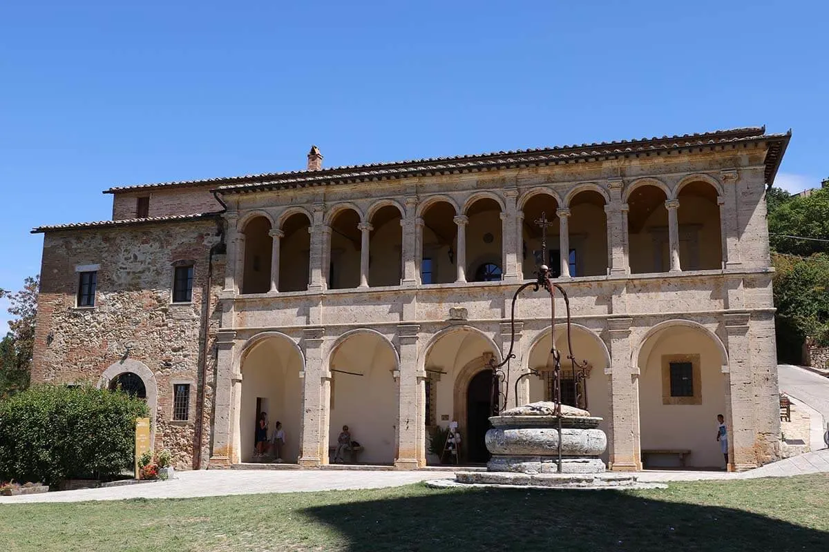 Canonica and a well of the church of San Biagio in Montepulciano, Italy