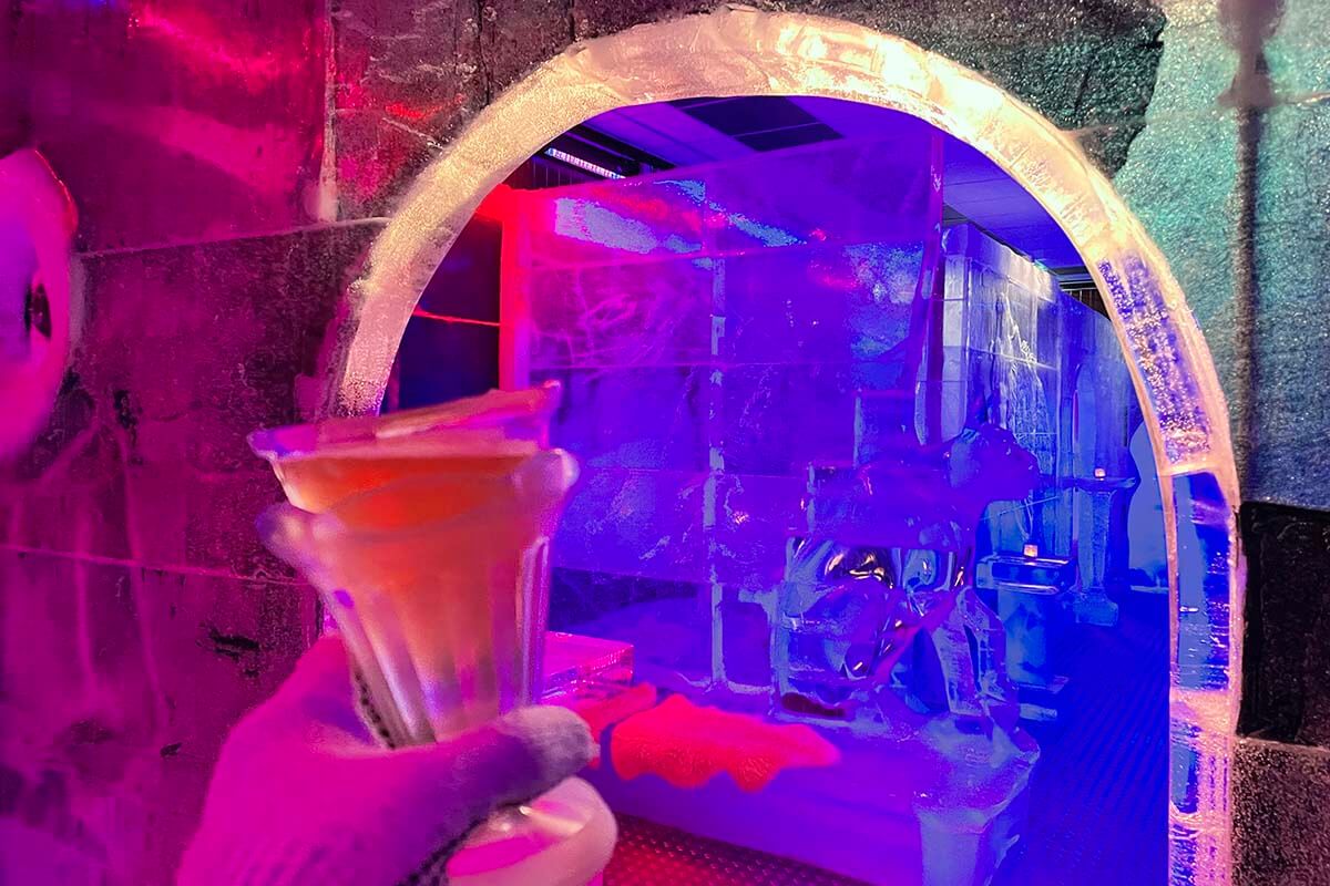 Cold drink at a Magic Ice Bar in Reykjavik