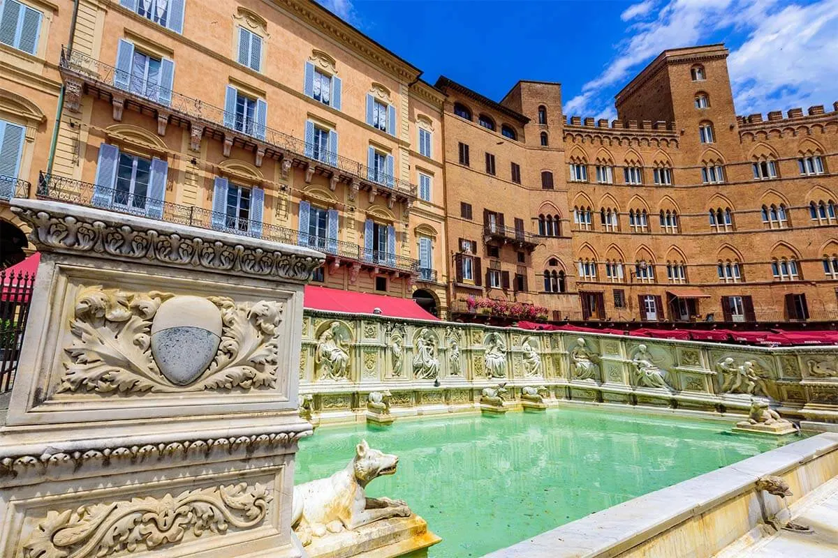 Fonte Gaia on Piazza del Campo in Siena, Italy