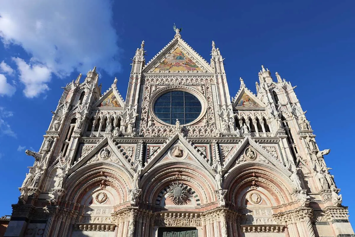 Front facade of Siena Cathedral in Italy
