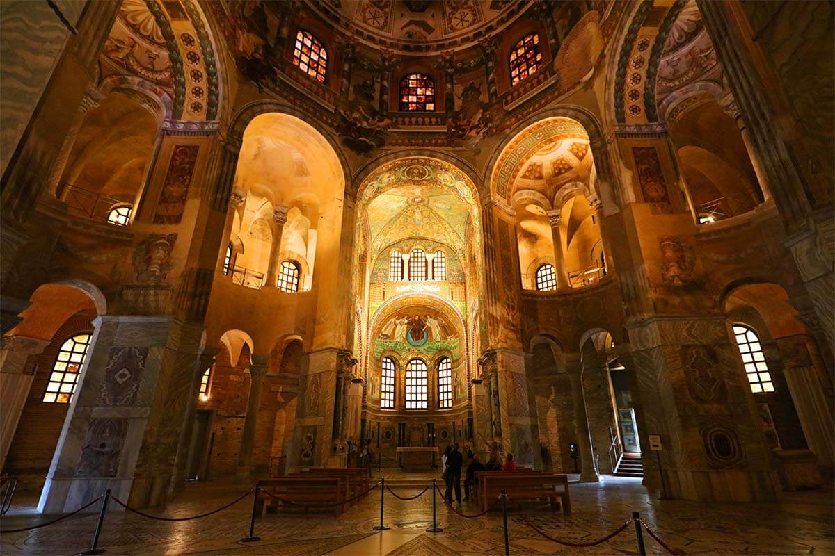 Interior of Basilica San Vitale in Ravenna, Italy
