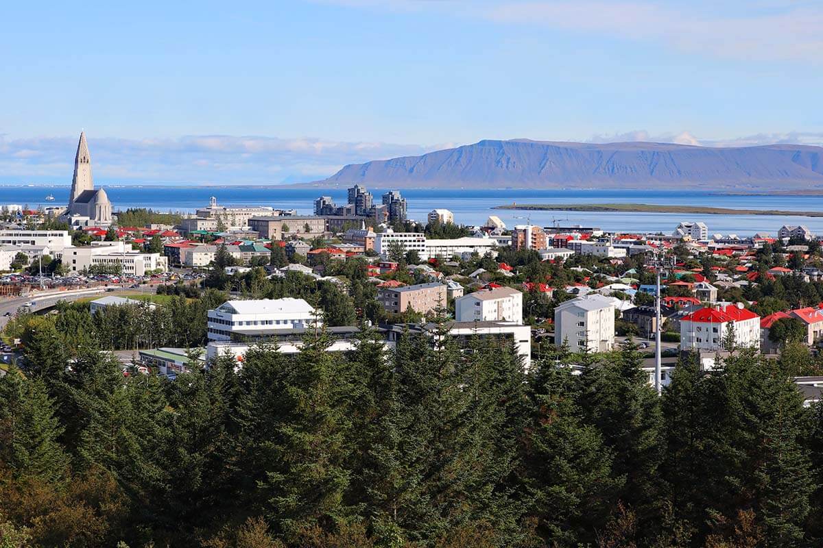 Reykjavik city view from Perlan Observation Deck.
