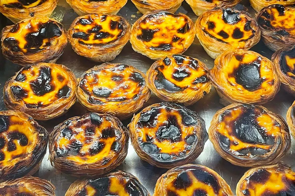 Pastel de nata Portuguese cakes in Lagos, Portugal