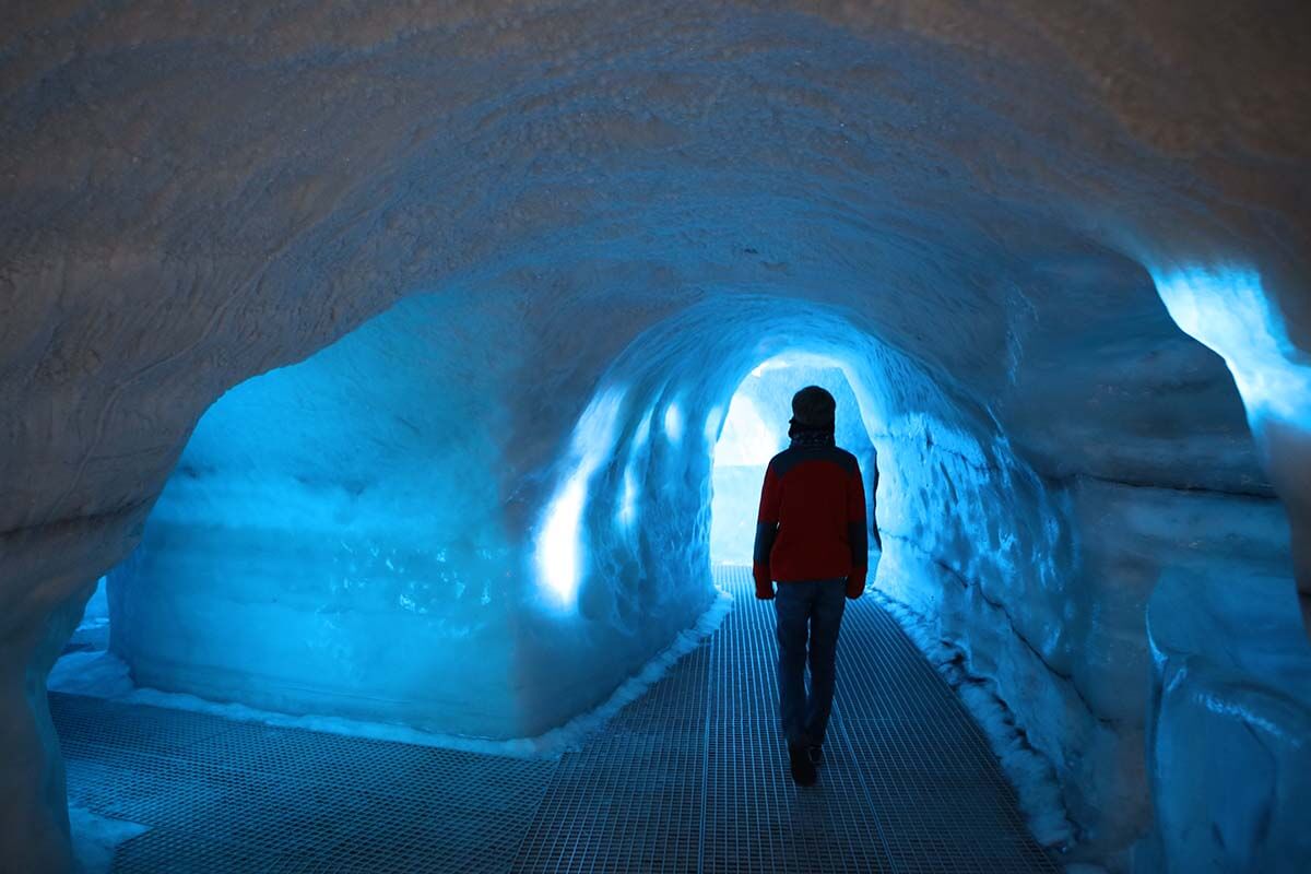 Perlan ice tunnel in Reykjavik, Iceland