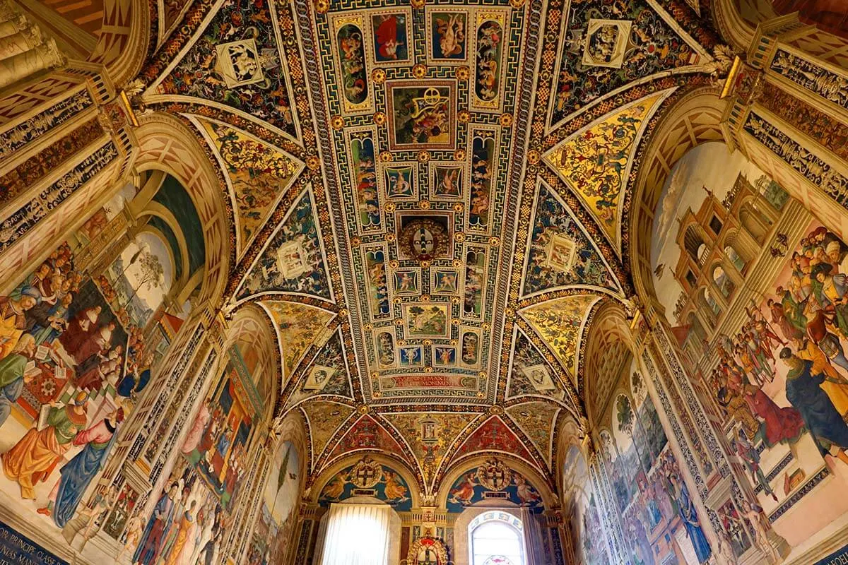 Piccolomini Library (Libreria Piccolomini) at Duomo di Siena cathedral in Italy